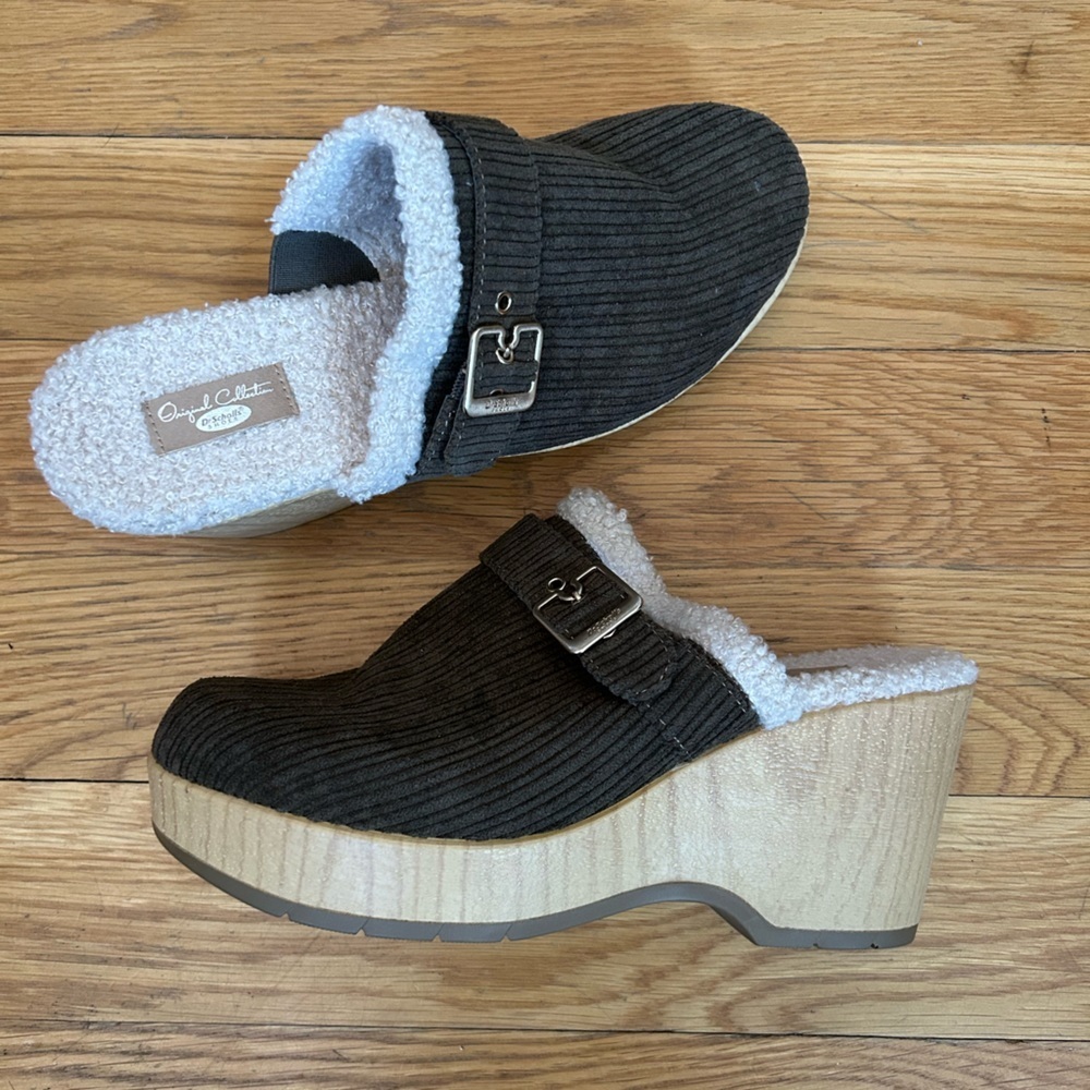 DR. SCHOLLS Sherpa Heel Clogs Mule